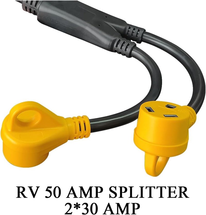 CAMPELIFY RV Power Adapter Cord-50A Male to (2) 30A Female 2.5 Feet with Handle (CR50302) - Image 4